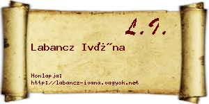 Labancz Ivána névjegykártya